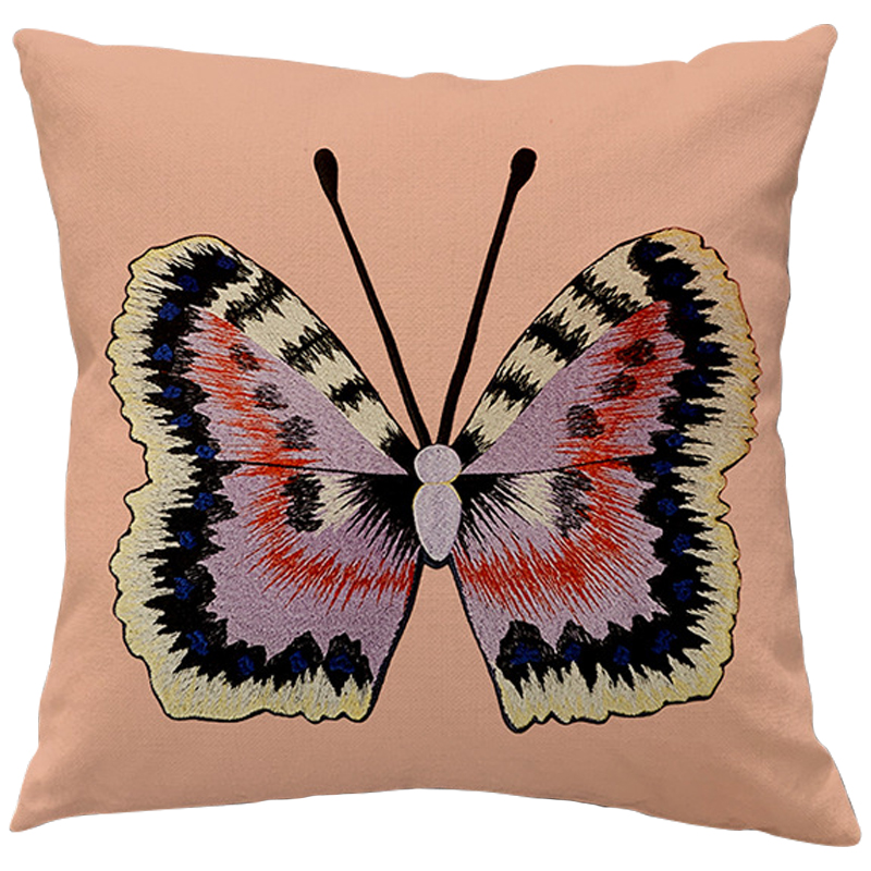 Декоративная подушка Стиль Gucci Butterfly Розовый пастельный Желтый Сиреневый Черный Декоративная подушка Стиль Gucci Butterfly Розовый пастельный Желтый Сиреневый Черный во Владивостоке | Loft Concept
