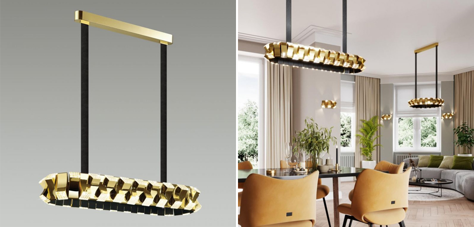 Люстра Rotus Gold Овальная Люстра Rotus Gold Овальная - Loft-Concept во Владивостоке