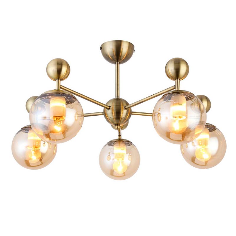 Потолочная люстра Demian Bronze Chandelier Бронза Янтарный Потолочная люстра Demian Bronze Chandelier Бронза Янтарный во Владивостоке | Loft Concept