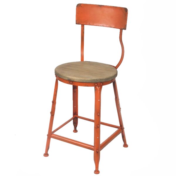 Барный стул Industrial Barstool Vintage Orange Оранжевый Коричневый Барный стул Industrial Barstool Vintage Orange Оранжевый Коричневый во Владивостоке | Loft Concept