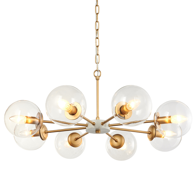 Люстра Monique Chandelier 78 Золотой Белый Прозрачный Люстра Monique Chandelier 78 Золотой Белый Прозрачный во Владивостоке | Loft Concept