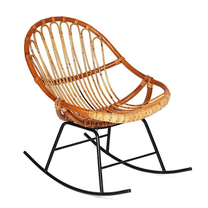 Стул качалка Bamboo brown Коричневый Черный Стул качалка Bamboo brown Коричневый Черный во Владивостоке | Loft Concept
