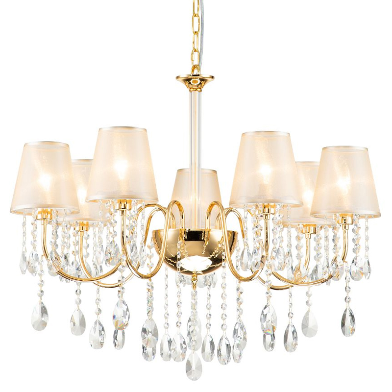 Люстра золотого цвета с хрустальным декором Dainty Light Золотой Янтарный Люстра золотого цвета с хрустальным декором Dainty Light Золотой Янтарный во Владивостоке | Loft Concept