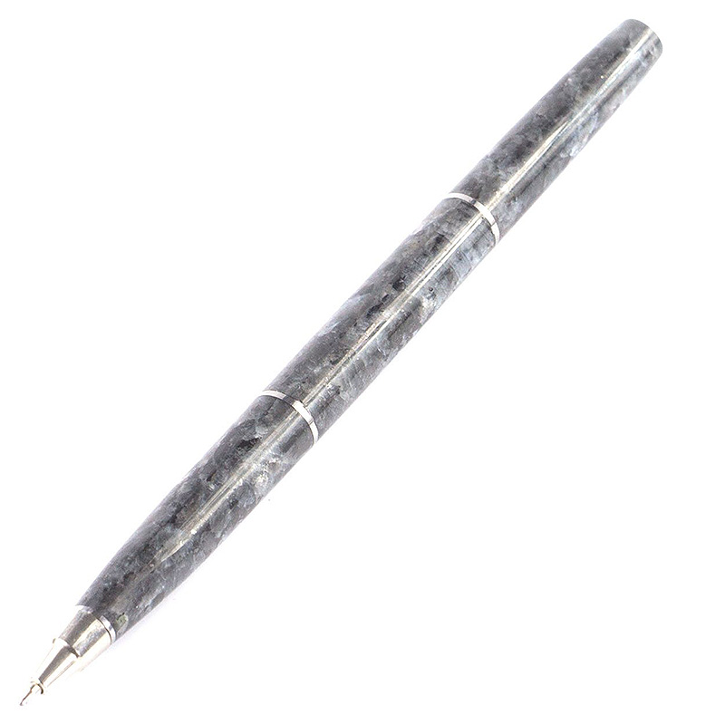 Ручка шариковая из натурального камня Лабрадорит Stone Pens Серый Серебряный Ручка шариковая из натурального камня Лабрадорит Stone Pens Серый Серебряный во Владивостоке | Loft Concept