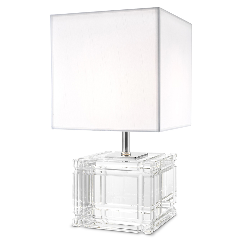 Настольная лампа Eichholtz Table Lamp Academia Прозрачный Белый Никель Настольная лампа Eichholtz Table Lamp Academia Прозрачный Белый Никель во Владивостоке | Loft Concept