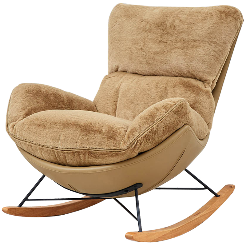 Кресло-качалка Kenneth Rocking Chair Коричневый Бежевый Древесина Кресло-качалка Kenneth Rocking Chair Коричневый Бежевый Древесина во Владивостоке | Loft Concept
