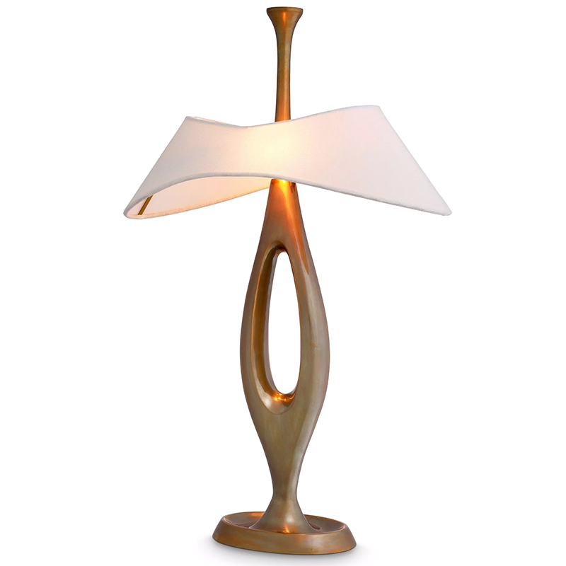 Настольная лампа Eichholtz Table Gianfranco Brass Золотой Белый Настольная лампа Eichholtz Table Gianfranco Brass Золотой Белый во Владивостоке | Loft Concept