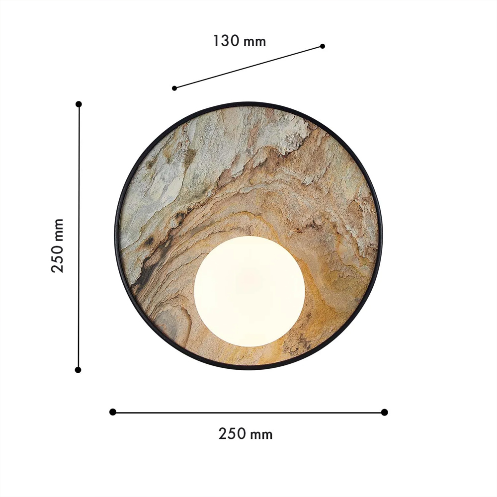 Бра круглое с каменным диском в металлической раме Sandstone Painting во Владивостоке