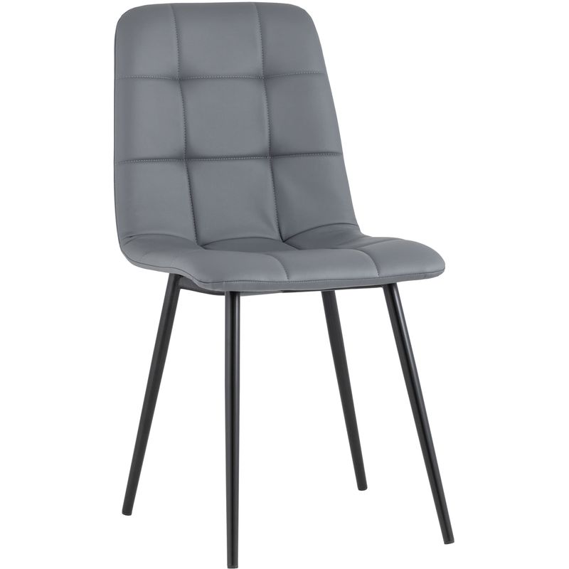 Стул NANCY S Chair Серая Экокожа Серый Черный во Владивостоке | Loft Concept 