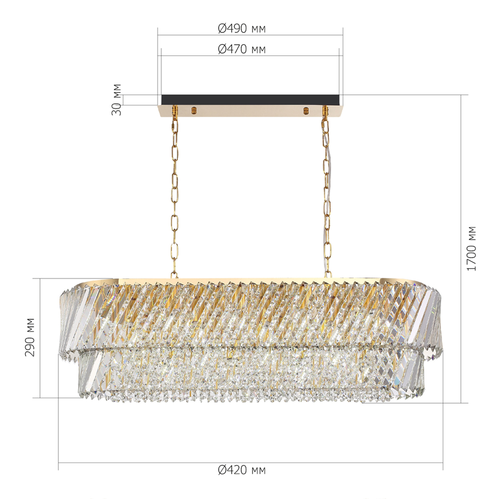 Люстра овальная в классическом обрамлении Light Connoisseurs Beauty во Владивостоке