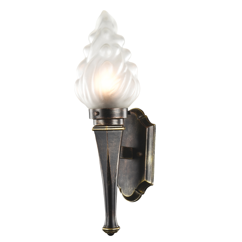 Уличный светильник Lamar Sconce Винтажный черный Белое матовое стекло Уличный светильник Lamar Sconce Винтажный черный Белое матовое стекло во Владивостоке | Loft Concept