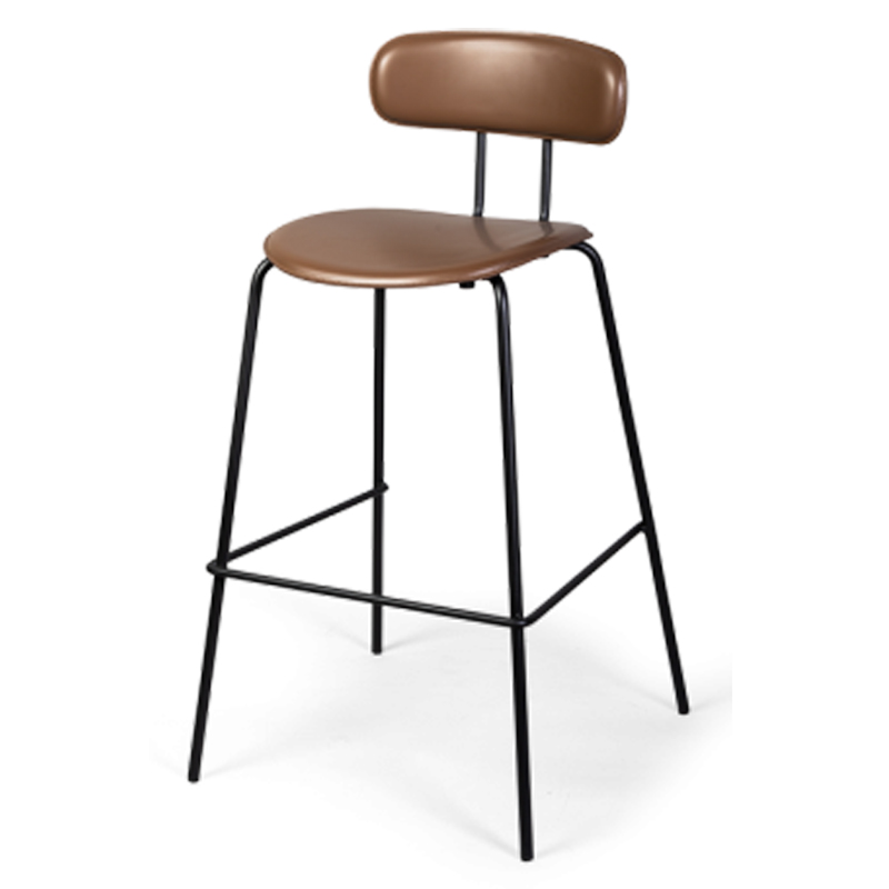 Барный стул Renis Brown Barstool Черный Коричневый Барный стул Renis Brown Barstool Черный Коричневый во Владивостоке | Loft Concept