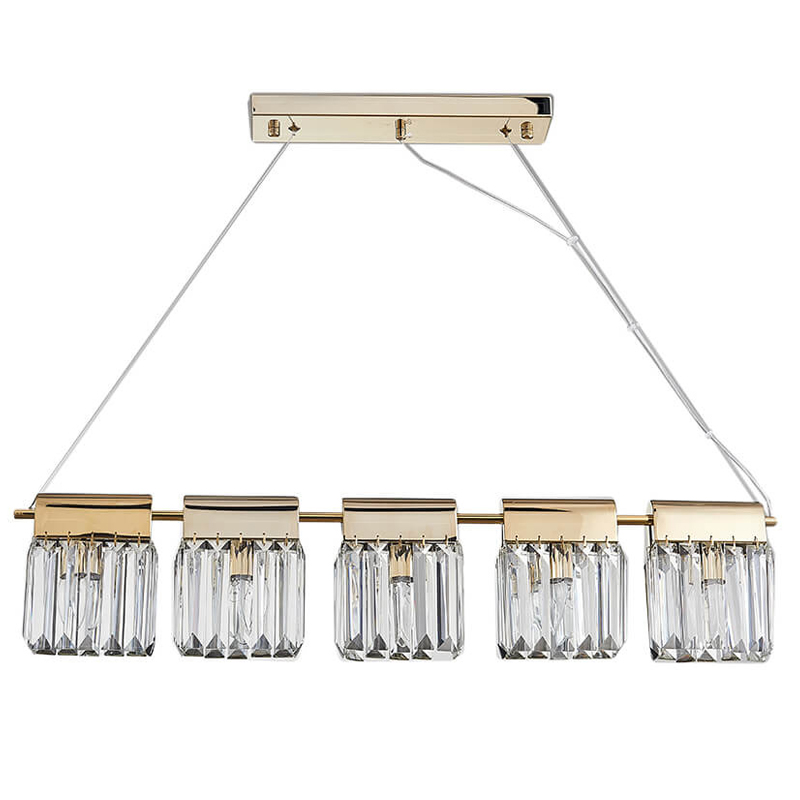 Люстра Crystal Pendants 5 Золотой Прозрачное Стекло Люстра Crystal Pendants 5 Золотой Прозрачное Стекло во Владивостоке | Loft Concept