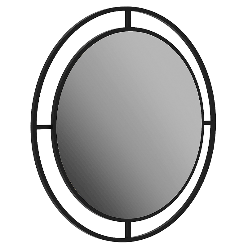 Настенное зеркало круглой формы в черной металлической раме BUBBLE MIRROR BLACK Черный Настенное зеркало круглой формы в черной металлической раме BUBBLE MIRROR BLACK Черный во Владивостоке | Loft Concept