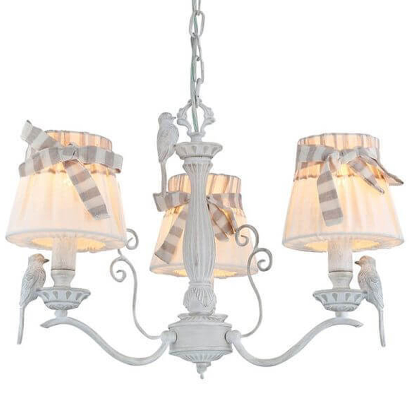 Люстра Refined Provence Chandelier trio Белый Бежевый Люстра Refined Provence Chandelier trio Белый Бежевый во Владивостоке | Loft Concept