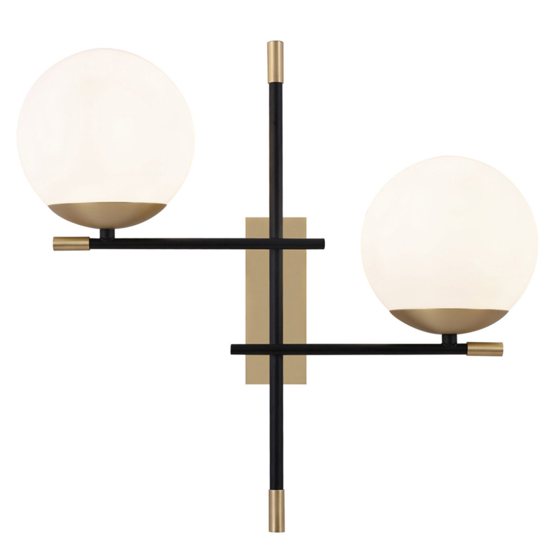 Бра Spike Two Balls Wall Lamp матовое золото Прозрачный белый Бра Spike Two Balls Wall Lamp матовое золото Прозрачный белый во Владивостоке | Loft Concept