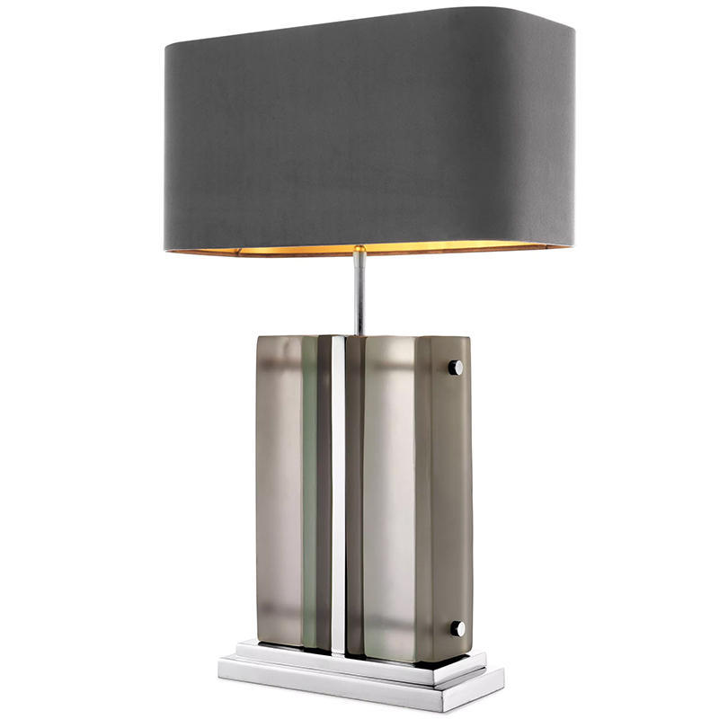 Настольная лампа Eichholtz Table Lamp Solana Nickel Серый Никель Стекло Смок Настольная лампа Eichholtz Table Lamp Solana Nickel Серый Никель Стекло Смок во Владивостоке | Loft Concept