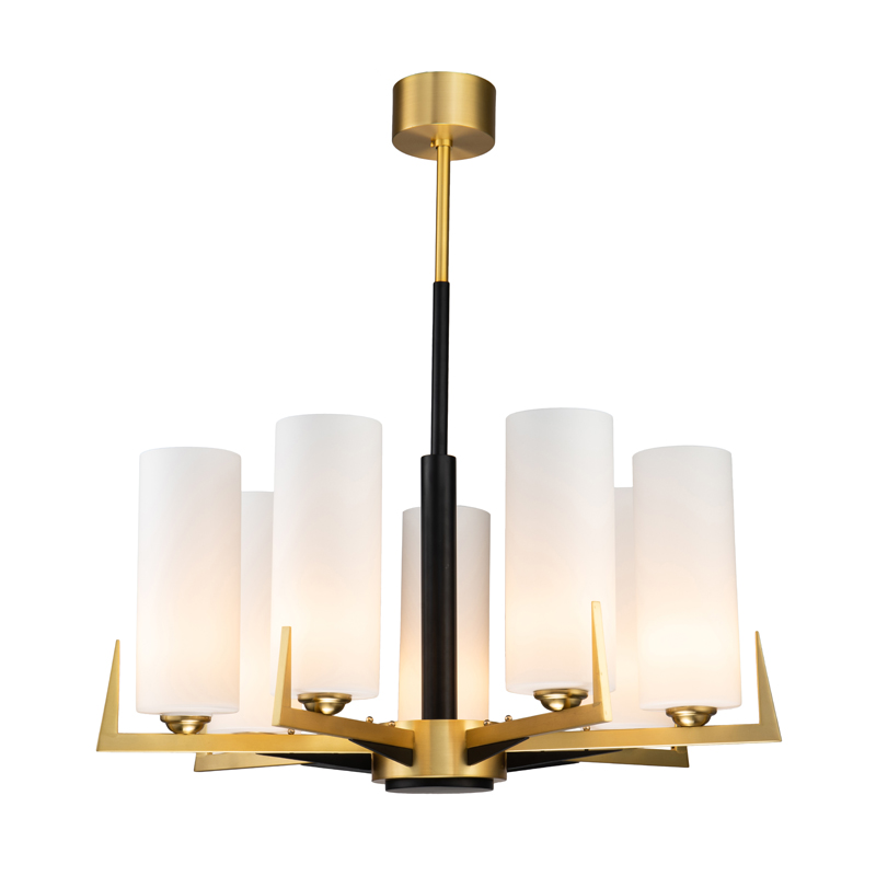Люстра Benoit Chandelier 75 Латунь Белое матовое стекло Черный Люстра Benoit Chandelier 75 Латунь Белое матовое стекло Черный во Владивостоке | Loft Concept
