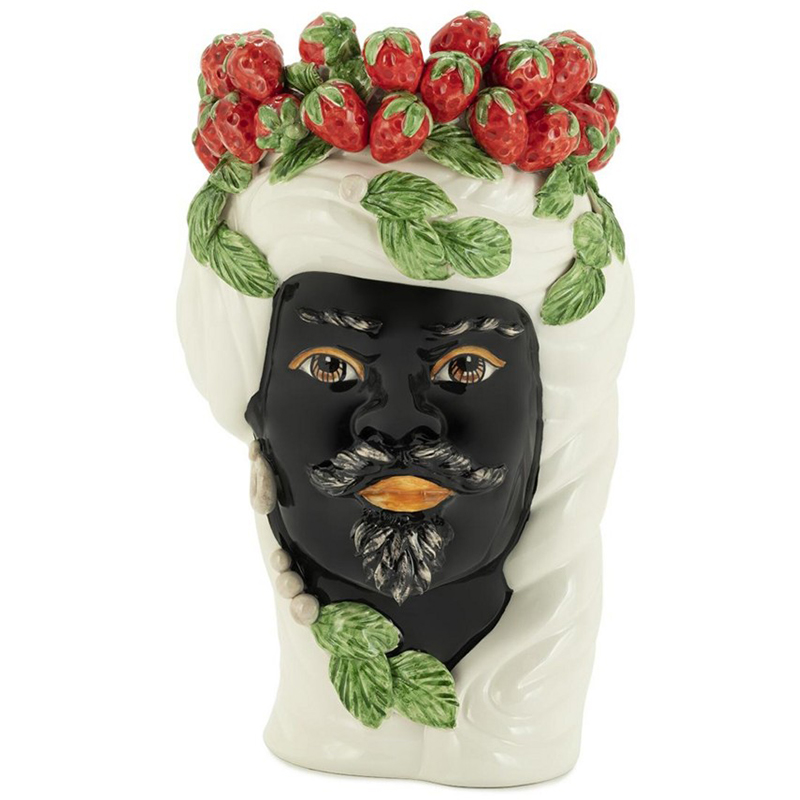 Ваза Vase Strawberries Head Man White Мульти Белый Красный Зеленый Черный Ваза Vase Strawberries Head Man White Мульти Белый Красный Зеленый Черный во Владивостоке | Loft Concept