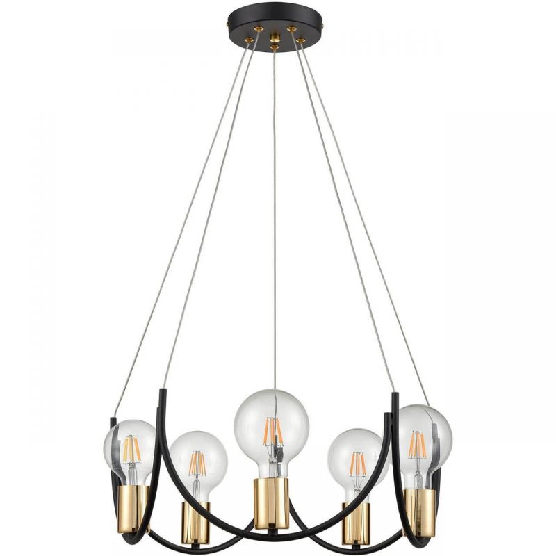 Люстра Supro Chandelier Черный Глянцевое золото Люстра Supro Chandelier Черный Глянцевое золото во Владивостоке | Loft Concept
