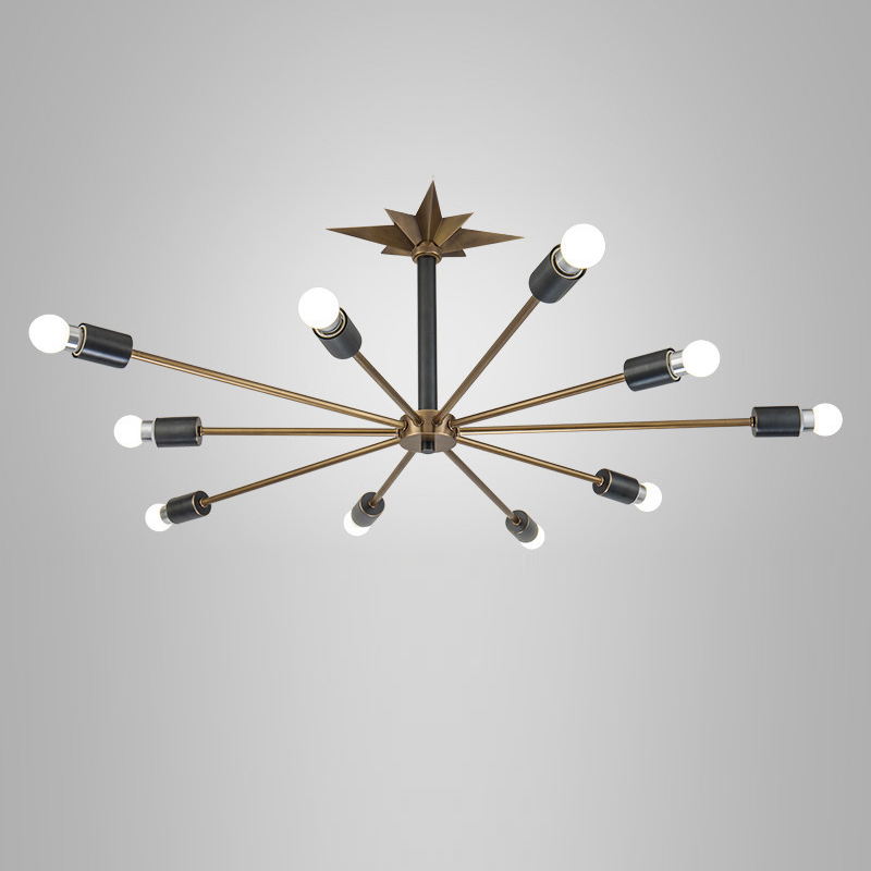 Люстра Base Star Chandelier Латунь Античная полированная Черный Люстра Base Star Chandelier Латунь Античная полированная Черный во Владивостоке | Loft Concept