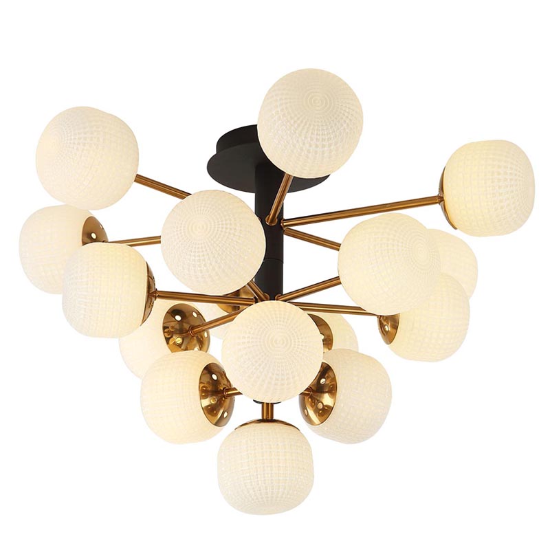 Потолочный светильник Barrett Ceiling Lamp white Белый Латунь Потолочный светильник Barrett Ceiling Lamp white Белый Латунь во Владивостоке | Loft Concept