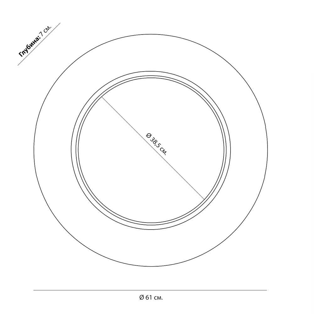 Чёрное настенное зеркало с золотым кантом Porunalia во Владивостоке