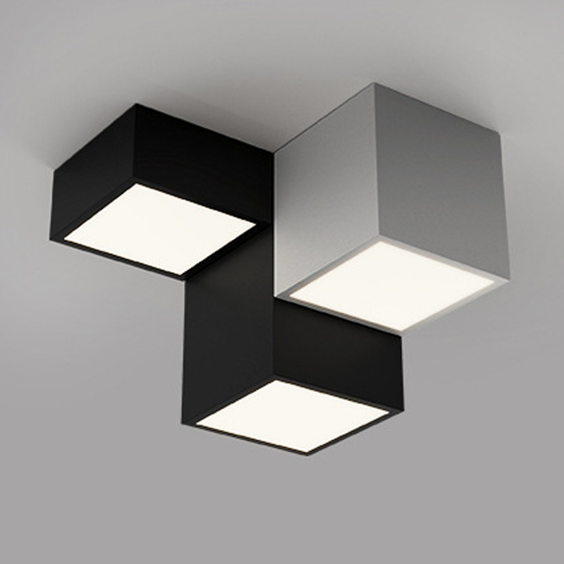 Комбинация из 3-х геометрических потолочных светильников Three Geometric Lamps Черный Белый Комбинация из 3-х геометрических потолочных светильников Three Geometric Lamps Черный Белый во Владивостоке | Loft Concept