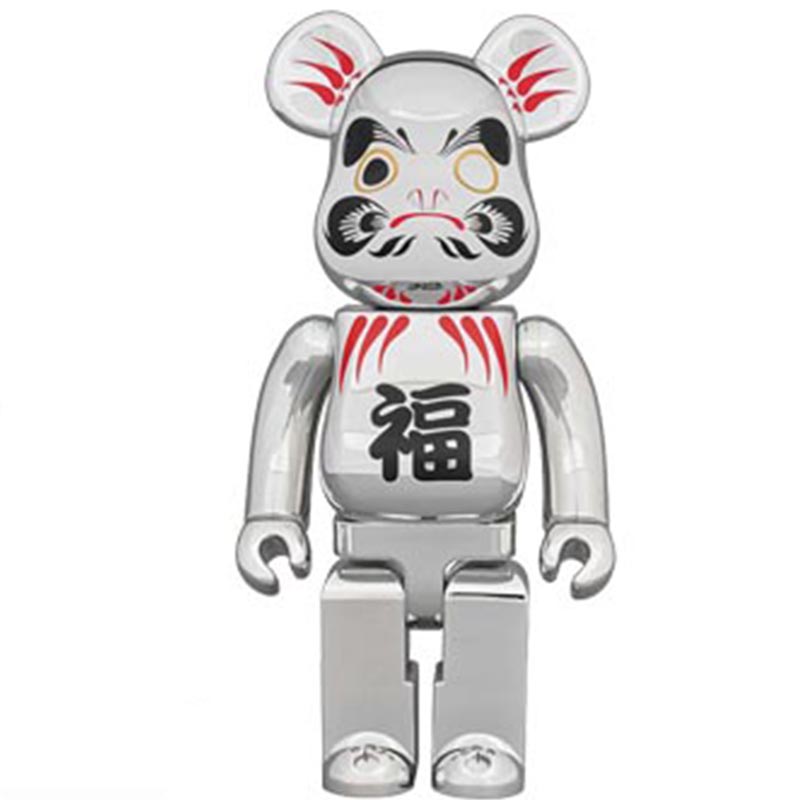 Статуэтка Bearbrick Daruma Silver Серебряный Черный Красный Статуэтка Bearbrick Daruma Silver Серебряный Черный Красный во Владивостоке | Loft Concept