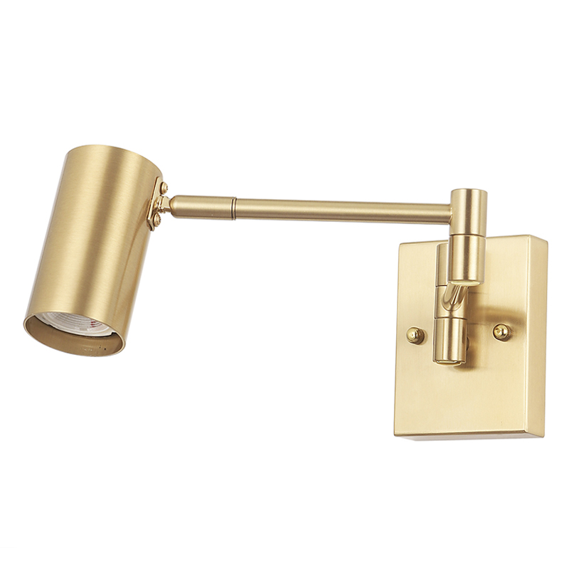 Бра с цилиндрическим плафоном и поворотным механизмом Trumpet Wall Lamp Латунь Черный Бра с цилиндрическим плафоном и поворотным механизмом Trumpet Wall Lamp Латунь Черный во Владивостоке | Loft Concept