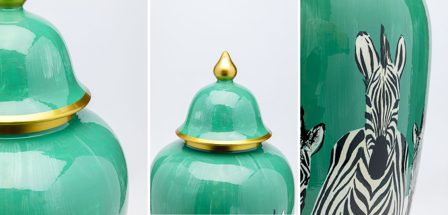 Ваза с крышкой Green Zebra - фото