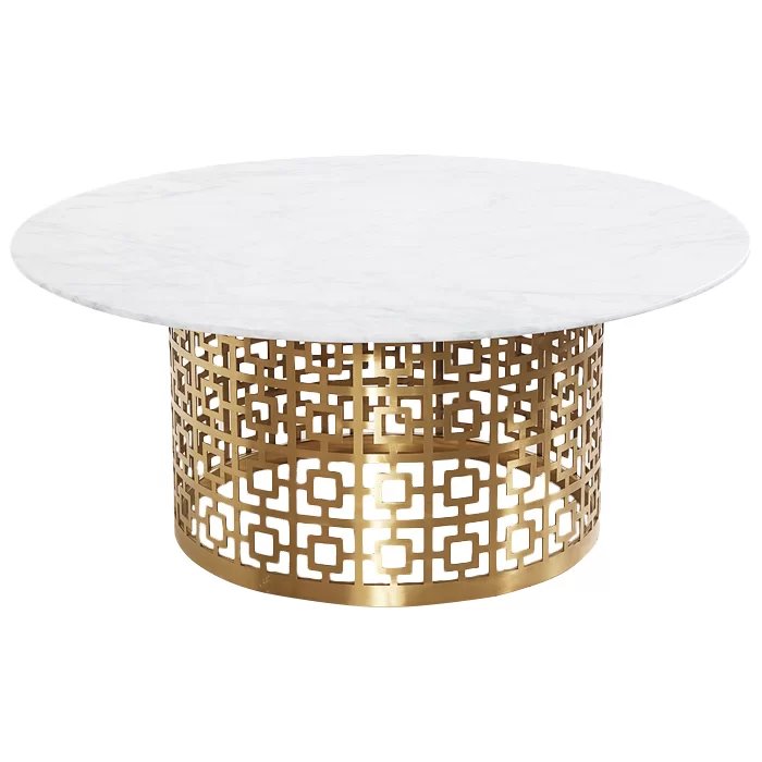 Кофейный стол Artesia Coffee Table White Глянцевое золото Белый Кофейный стол Artesia Coffee Table White Глянцевое золото Белый во Владивостоке | Loft Concept