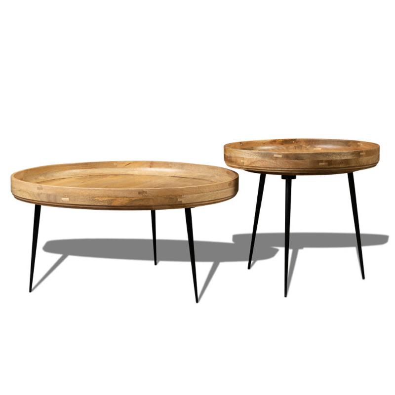 Комплект кофейных столов Davidson Table Бежевый Коричневый Черный Комплект кофейных столов Davidson Table Бежевый Коричневый Черный во Владивостоке | Loft Concept
