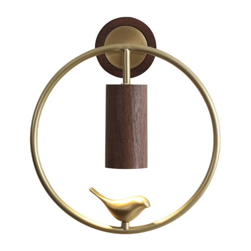 Бра деревянное с птичкой Manu Wall Lamp Золотой Орех Бра деревянное с птичкой Manu Wall Lamp Золотой Орех во Владивостоке | Loft Concept