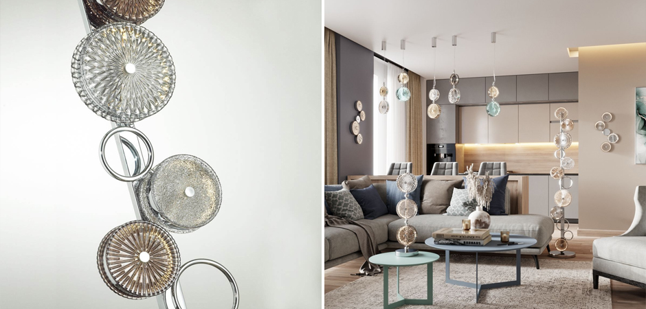 Торшер с рельефным стеклом Glass Peonies Торшер с рельефным стеклом Glass Peonies - Loft-Concept во Владивостоке