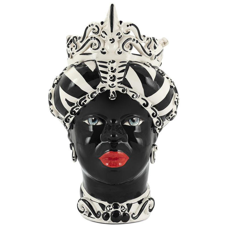Ваза VASE MORO LADY MEDIUM Черно-белый Ваза VASE MORO LADY MEDIUM Черно-белый во Владивостоке | Loft Concept