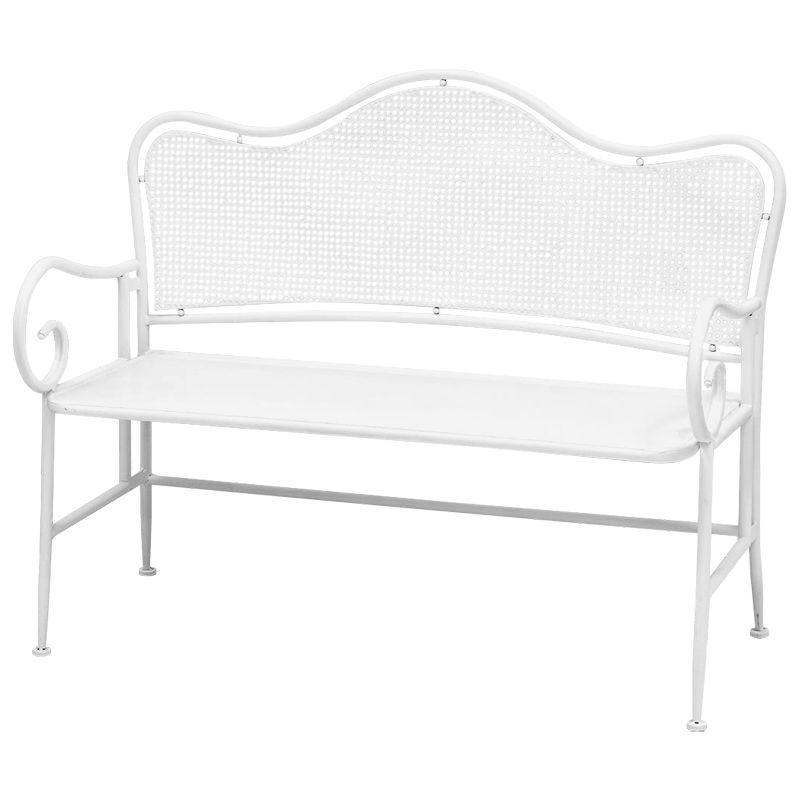 Скамья белая в стиле прованс Miah Bench White Белый Скамья белая в стиле прованс Miah Bench White Белый во Владивостоке | Loft Concept