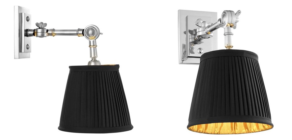 Бра Wall Lamp Wentworth Single Nickel+Black Бра Wall Lamp Wentworth Single Nickel+Black - Loft-Concept во Владивостоке
