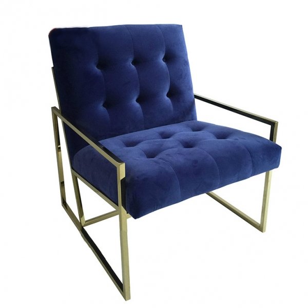 Кресло Jonathan Adler GOLDFINGER LOUNGE Синий Кресло Jonathan Adler GOLDFINGER LOUNGE Синий во Владивостоке | Loft Concept