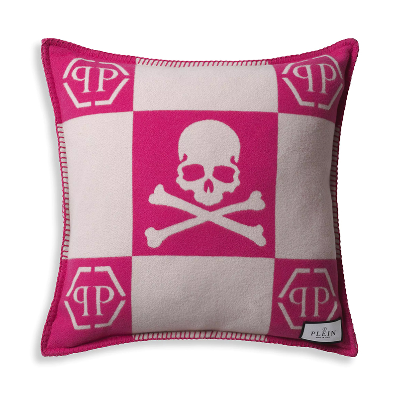 Подушка Philipp Plein Cushion Cashmere Skull 45 x 45 Pink Розовый Белый Подушка Philipp Plein Cushion Cashmere Skull 45 x 45 Pink Розовый Белый во Владивостоке | Loft Concept