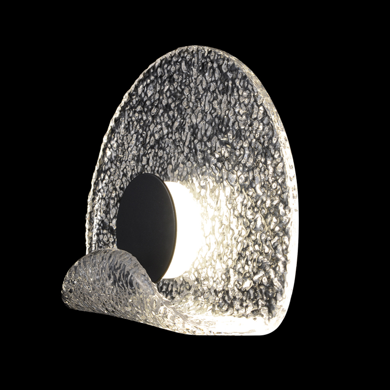 Бра из текстурированного прозрачного стекла с изогнутым краем Textured Glass Черный Прозрачное Стекло Бра из текстурированного прозрачного стекла с изогнутым краем Textured Glass Черный Прозрачное Стекло во Владивостоке | Loft Concept
