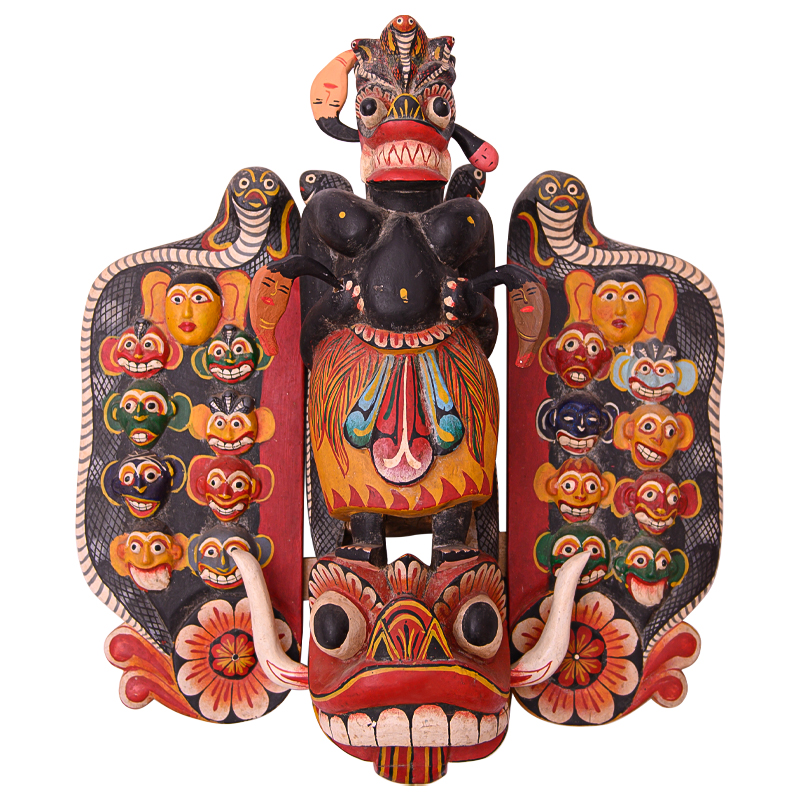 Маска "Sanniya" Medicine Demon Шри-Ланка Мульти Черный Красный Маска "Sanniya" Medicine Demon Шри-Ланка Мульти Черный Красный во Владивостоке | Loft Concept
