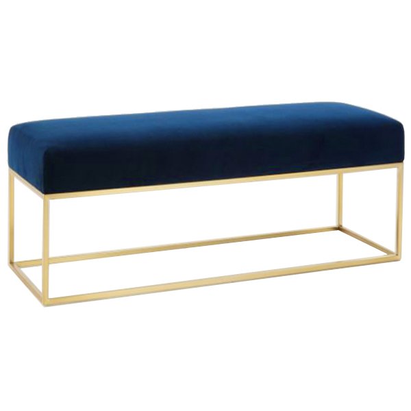 Банкетка Accent Velvet Large Золотой Синий Банкетка Accent Velvet Large Золотой Синий во Владивостоке | Loft Concept