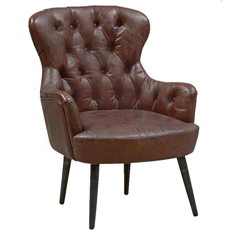 Кресло AEKERMAN CLUB CHAIR Коричневый Черный Кресло AEKERMAN CLUB CHAIR Коричневый Черный во Владивостоке | Loft Concept