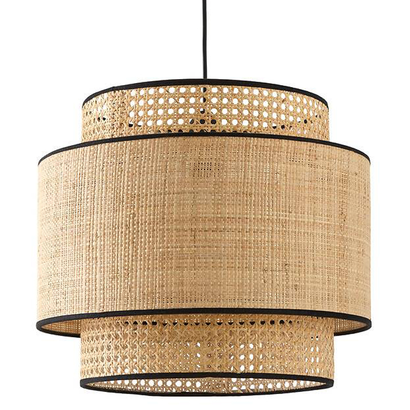 Подвесной светильник Ottar Dual Wicker beige black Бежевый Черный Подвесной светильник Ottar Dual Wicker beige black Бежевый Черный во Владивостоке | Loft Concept