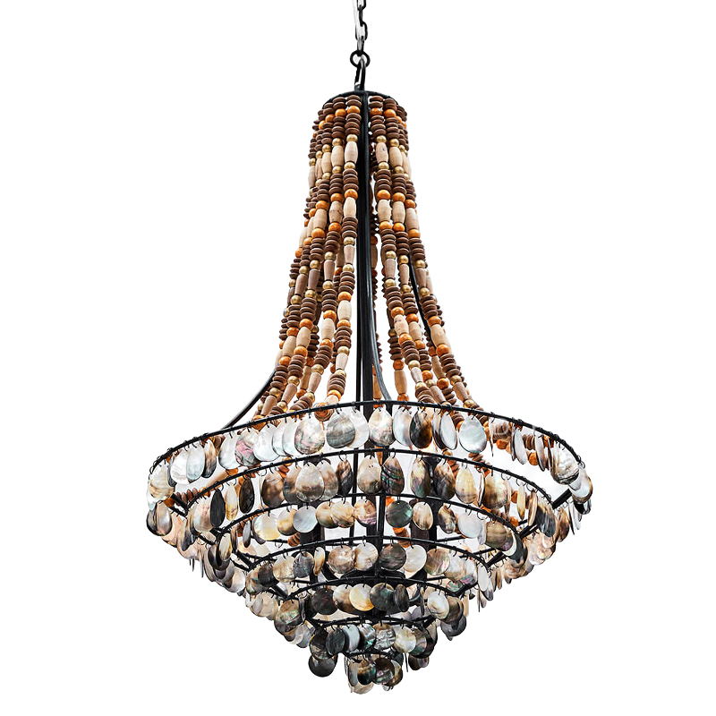 Люстра Murty Nacre Chandelier Черный Бежевый Коричневый Перламутровый во Владивостоке | Loft Concept 