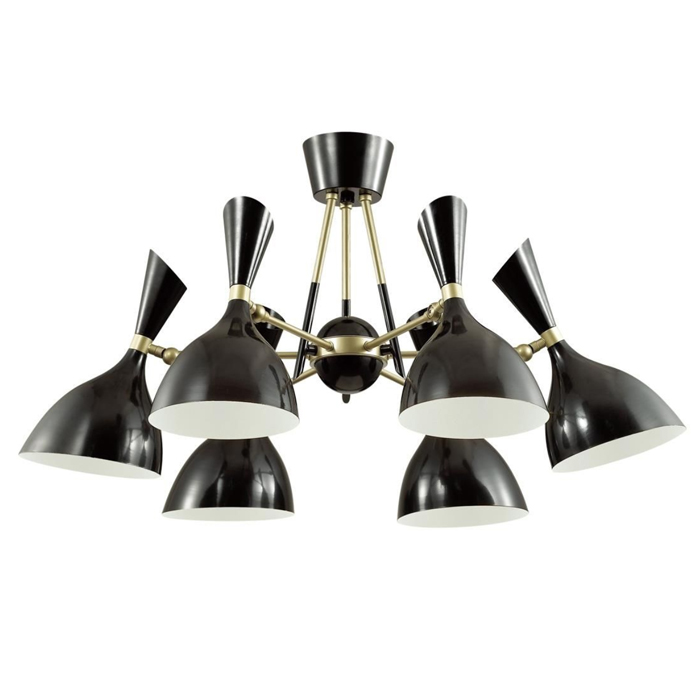 Потолочный светильник Duke Chandelier 6 black Черный матовое золото Потолочный светильник Duke Chandelier 6 black Черный матовое золото во Владивостоке | Loft Concept