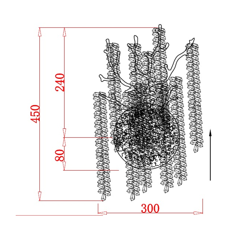 Бра на ветвистым серебрянном каркасе со стеклянными подвесами Raceme во Владивостоке