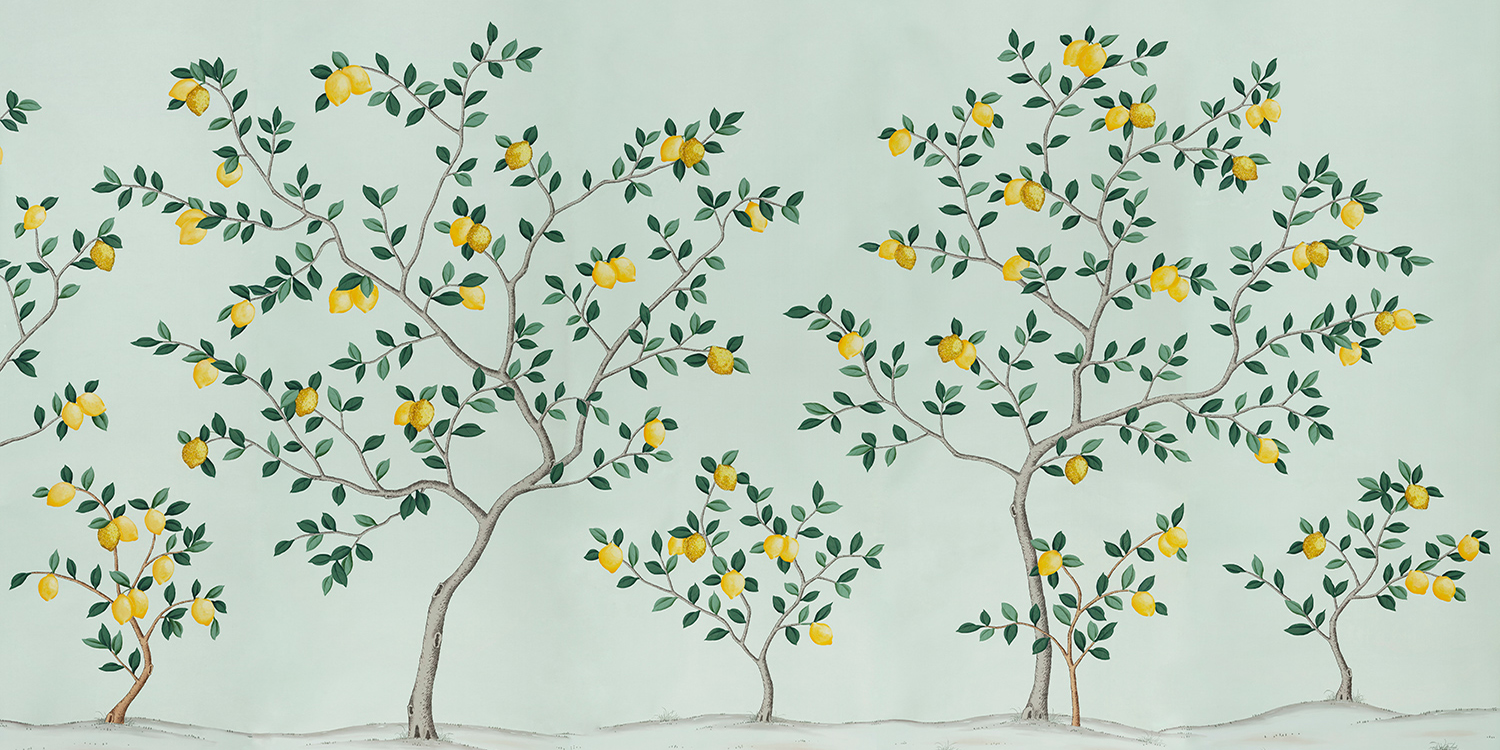 Обои ручная роспись Lemon Grove Ice Blue - фото