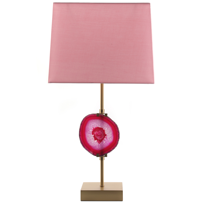 Настольная лампа Pink Agate Design Table Lamp Розовый Латунь Настольная лампа Pink Agate Design Table Lamp Розовый Латунь во Владивостоке | Loft Concept